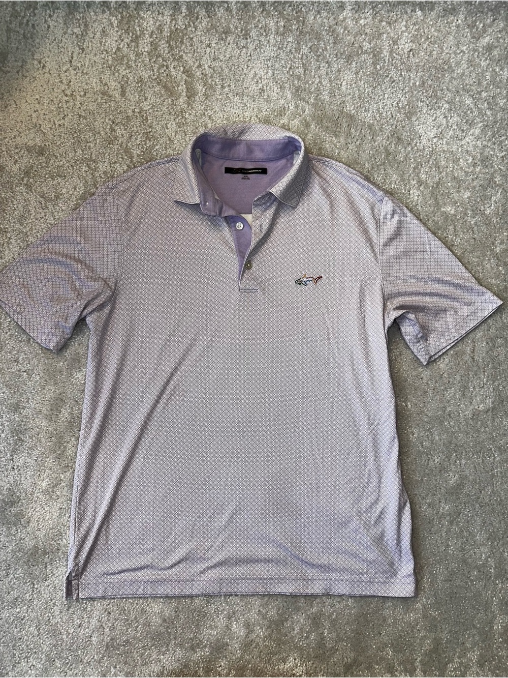 Greg Norman Collection Light Lavender Polo with Micro Pattern